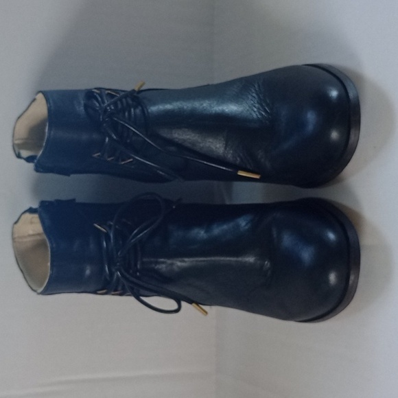 Size 39 8.5 U.S. M.Moustache (ODAJE) Black Leather Zip Up Booties Suede … - Picture 10 of 15